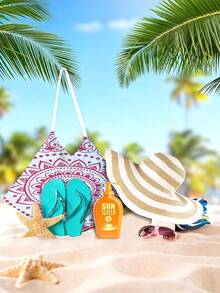 1pc Bohemian Beach Chair Cover With Side Pockets, Thick Quick-Dry, Beach Towel, Suitable For Lounge Chair, Pool, Sunbathing, Garden, Beach, Hotel, Non-Slip - A - View 6