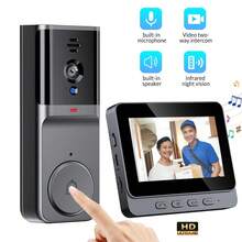 Wireless Video Doorbell With 4.3'' IPS Screen – No WiFi Required, 2-Way Audio, Infrared Night Vision, Plug-In Indoor Chime, 128GB SD Card, Motion-Activated Recording – WiFi Wireless Intercom Smart Doorbell Video Security Camera For Home (Black) - I5364MENL-black - View 12