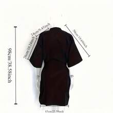 [Jubah Salon SPA] Jubah Klien Salon Spa Profesional | Jubah Hitam dengan Motif SPA dan Tali Pengikat yang Dapat Diatur, Terbuat dari Kain Tahan Lama, Cocok untuk Spa, Kecantikan, Potong Rambut dan Penataan Rambut, Memberikan Layanan yang Nyaman untuk Klien Salon - Hitam - View 3