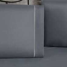 400 Thread Count Sheet Set, 2 And 3 Pieces, Luxury Hemstitch, Single, Double, Queen, King, High Quality - 灰色的 - 查看 3