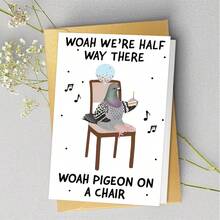 1张趣味鸽子生日贺卡，附信封，创意贺卡，送给最好的兄弟姐妹和朋友 - 多色 - 查看 5