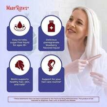 Mary Ruth's Daily Liquid Hair Formula| Blueberry Pomegranate| 16 FL Oz (473 ML)| Sugar-Free| With SesZenBio™| Supports Thicker Hair, Hair Health & Skin| Vegan - Hỗ trợ tóc với hương việt quất và lựu chua ngọt - Xem 6