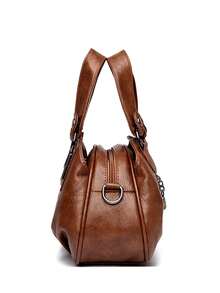 Túi xách nữ bằng da PU mềm mại thời trang, kiểu dáng mới năm 2026, túi đeo chéo vai, túi du lịch thường ngày dành cho phụ nữ trung niên. - màu nâu - Xem 6