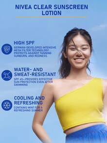 Kem chống nắng dưỡng ẩm Nivea, Chăm sóc chống nắng chuyên nghiệp, Lớp nền lì, SPF50+ PA+++, Kết cấu nhẹ, thoáng khí, Lâu trôi 8 tiếng, Không nhờn rít, Bảo vệ 3D tiên tiến, Chống lão hóa do ánh nắng, Kiểm soát dầu, Phù hợp cho da nhạy cảm, Kết cấu kiềm dầu | Chứa chiết xuất thực vật chống lão hóa - Sữa chống nắng trong suốt và bảo vệ da 75ml - Xem 9