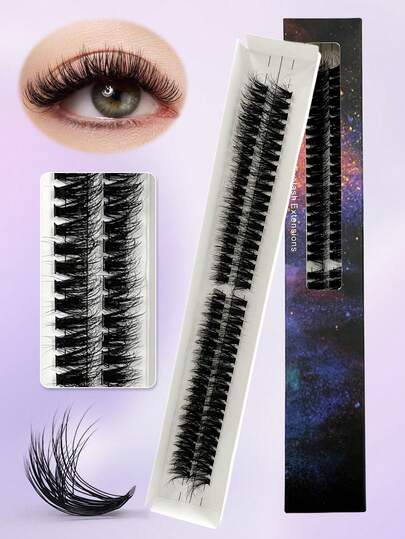 80 piezas de extensiones de pestañas individuales CC 60D, extensiones de pestañas en racimos falsas para hacer en casa, maquillaje