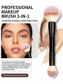 Bộ 2 cọ trang điểm hai đầu dùng để đánh phấn má hồng và tạo khối + cọ trang điểm đa năng hình giọt nước vát cạnh. - Nhiều màu - Xem 4
