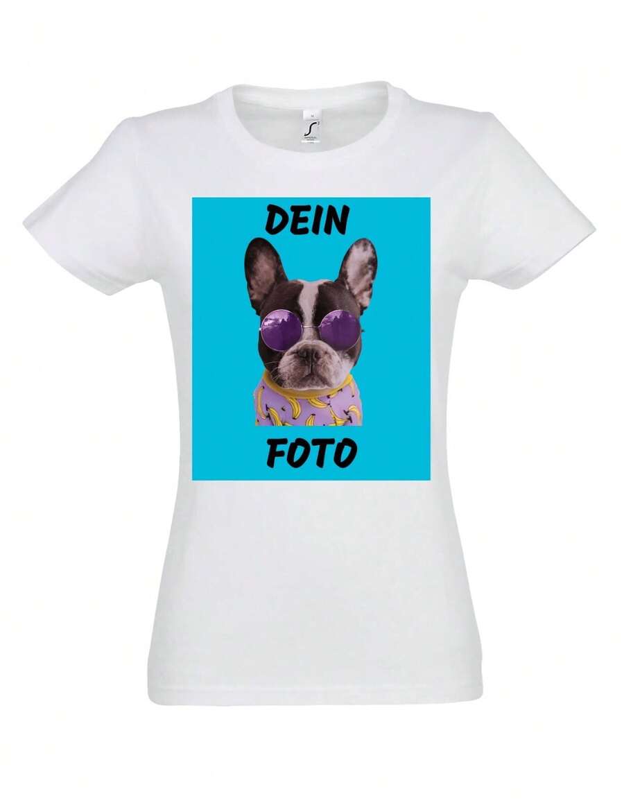 Women's T-Shirt 2026k3 Printed With Your Own Photo, Fun Personalized Gift For Women. - White - View 1