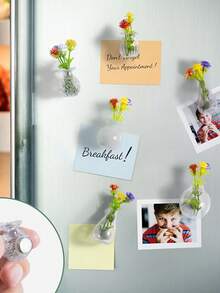 1 pieza/6 piezas Imanes de nevera con florero miniatura hecho a mano, florero decorativo, adecuado para cocina, oficina, pizarra, armario de almacenamiento y lavavajillas, decoración de cocina y hogar, recuerdos de fiesta, decoración de nevera, adecuado para cumpleaños, regalo de graduación, decoración de escritorio, decoración del hogar, regalo del Día de la Madre - A - Ver 3