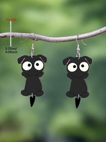 1 Paar 2D flache Cartoon Tier Muster Acryl Ohrringe, süß und elegant minimalistischer Stil Schmuck Ohrringe für Frauen, geeignet für den täglichen und Feiertagsgebrauch