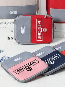 Portable "Medicane" Patterned Medical Bag, Compact First Aid Kit For Camping, Travel And Home Use, Convenient Medication Pouch, Emergency Pack, Available In Multiple Colors, Essential For Health-Conscious People, Ideal Gift For Birthday, Holiday, Party, Mother's Day, Back To School - Multicolor - View 9