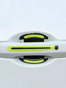 8pcs Car Door Handle Protective Luminous Stickers, Blue, Yellow, Green, White Door Handle Decals, Reflective Anti-Scratch Anti-Collision Strips - A - View 14