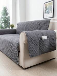 1 tấm bọc ghế sofa bền chắc, dễ vệ sinh, thân thiện với thú cưng, thiết kế chần hình thoi, phù hợp với ghế sofa 1/2/3 chỗ ngồi, thoáng khí suốt bốn mùa, bọc ghế sofa hiện đại có túi bên hông. - Xám - Xem 7