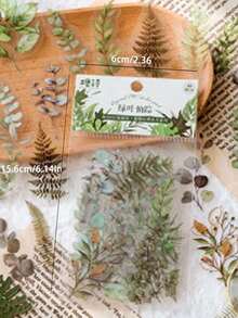 40pcs/Pack Plant Stickers Pack, 2pcs Each Pattern, DIY Decor Materials Back To School TNEK - Green - View 5