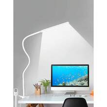 1pc White/Black LED Reading Light With Clip, USB Plug Book Light, Flexible Neck Portable Clamp Lamp For Bed Headboard,, Computers & Desk, Perfect Night Bed Light,Suitable For Halloween And Christmas. - White - View 1