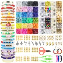 2 Boxes Polymer Clay Bead Set, 7,740 Pcs Total, 24 Colors Flat Round Beads With Gold Alphabet & Numeric Charms, Suitable For Adult DIY Bracelet & Necklace Jewelry Making Craft Kit - 2-24-7740pcs - View 6