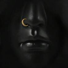 1pc G23 Round Hinge Nose Ring, 16G/18G Piercing Earring, Zirconia Inlaid Gold Plated Earring Hoop, Y2K And Gothic Style Nose Piercing Set - Personalized Nose Ring - View 9