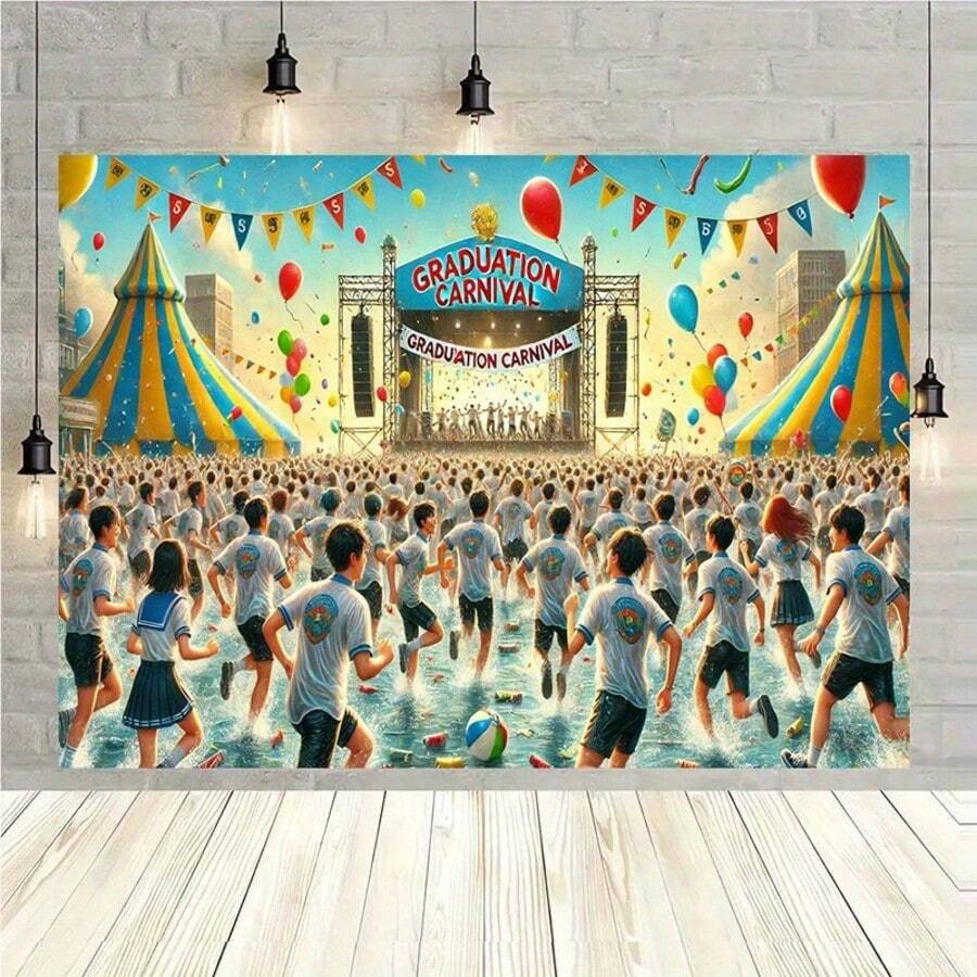 1pc Graduation Party Backdrop Hanging Cloth, Background Decor, Room Photography Studio Prop, Multipurpose Room Banner Decoration - 10 - View 1
