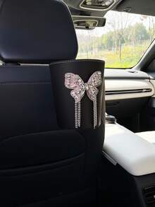 Thùng rác hình bướm đính đá nhân tạo cho xe hơi, hộp đựng rác gắn cửa gió điều hòa xe hơi sáng tạo, thùng đựng đồ treo trên ghế xe hơi. - A - Xem 9