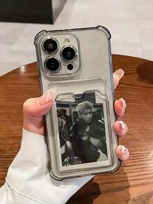 Solid Material Fashion TPU Transparent TPU Protective Phone Case With Card Slot, Compatible With Apple 17/17 Air/17 Pro/17 Pro Max, I16, I16 Pro Max, I15, I15 Pro Max, 12 Pro Max, 13 Pro Max, 14 Pro Max, 13, 14, 11, 12 Pro, 14, XS, XR, 78P, 78GES2, A13 4G, A22, A21S, A51 4G Spring Gift - Style1 (1PCS) - View 2