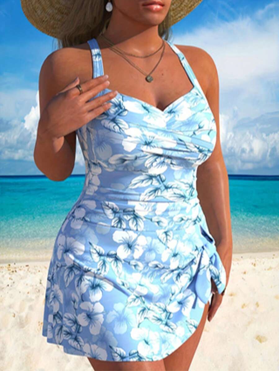 Plus Size One-Piece Swimsuit - 彩色 - 查看 1