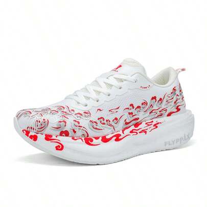 Pantofi sport pentru femei în stil național, pantofi sport casual cu plasă respirabilă și nor roșie de bun augur, pantofi de alergare cu talpă moale și absorbție a șocurilor, pantofi de alergare de vară ușori și respirabili, pantofi casual la modă și versatili