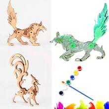 Set de 4 piezas de Figuritas de Modelos 3D de Animales e Insectos - Ranuras precisas, ensamblaje suave, Manualidades de madera de tilo DIY, adecuado como regalo para adultos y adolescentes - Modelo - Ver 6