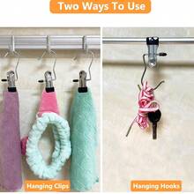 Clothes Pins 30-Pack Laundry Hook Hangers Clothes Hanger Clips For Closet Organizer Socks Towels Clips Heavy Duty Clothespins Bulk Clothes Hanger Clips For Wardrobe Travel Pants Socks Handbag - Black - View 6