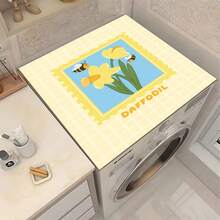 1pc Carrot Pattern Washing Machine And Dryer Top Cover Pad, Diatomite, Washing Machine Dust Cover, Kitchen Accessory, Anti-Slip, Suitable For Laundry Room, Bathroom, Home Decor And Room Decoration - Yellow Daffodils - View 13
