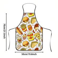 1 chiếc tạp dề in hình hoạt hình ngộ nghĩnh về đồ ăn nhanh, tạp dề in hình hamburger, khoai tây chiên, pizza, hình vẽ tay các món ăn ngon, tạp dề nấu ăn bền chắc, phù hợp cho thợ làm bánh, thợ trang trí bánh, người yêu thích nướng BBQ, người làm vườn, họa sĩ, thợ làm móng - Món quà hoàn hảo cho gia đình và đầu bếp chuyên nghiệp. - Nhiều màu - Xem 9
