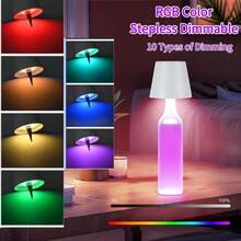 New Wireless Bottle Lamp - LED Bottle Lights For Liquor & Wine Bottles, Cordless Lampshade, Whiskey Bottle Top Light, Bottle Stopper Night Light Kit, Rechargeable RGB Remote & Touch-Dimmable - Trắng - Xem 1