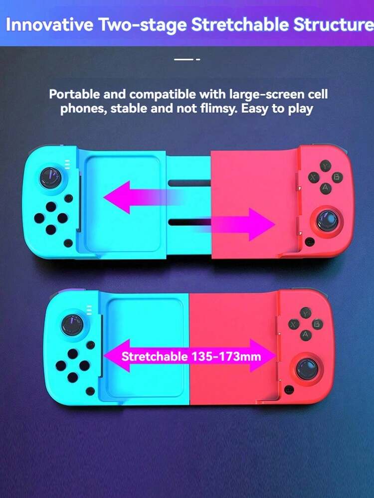 1个可伸缩无线手机游戏手柄，兼容iOS/安卓/Switch/PS3/PC，可伸缩，单键开关，多模式摇杆，可将手机变成掌机 - 查看 10