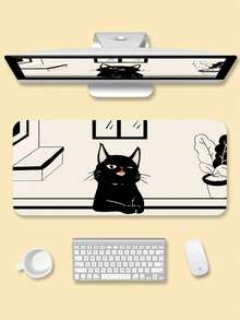 1 tấm lót chuột máy tính cỡ lớn bằng da PU họa tiết mèo hoạt hình, chống trượt, có thể giặt được, phù hợp cho chơi game, văn phòng và học tập, có thể dùng làm quà sinh nhật hoặc quà tốt nghiệp, hình vuông hoặc hình tròn. - Xem 4