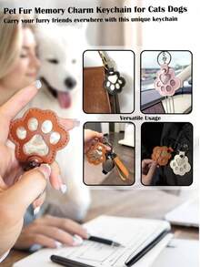 1 túi da đựng lông thú cưng - Móc khóa đa năng, di động, phù hợp cho chó và mèo, hộp đựng lông thú cưng kỷ niệm, mặt dây chuyền móc khóa đựng lông thú cưng bằng da, móc khóa kỷ niệm lông thú cưng, thiết kế hình dấu chân dễ thương với không gian để đựng lông chó và mèo, phụ kiện kỷ niệm cho chủ nuôi thú cưng, ý tưởng quà tặng độc đáo - Nhiều màu - Xem 5