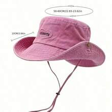 Japanese Love Patch Bucket Hat, Outdoor Holiday Travel Sun Hat, - Hồng - Xem 3
