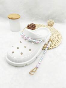 1 Pair New Fashion Iridescent Pearl Detachable Shoe Charm, Versatile Cute DIY Beaded Shoe Accessory - Iridescent - View 1