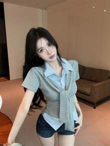 Women Tops - Grey - View 4