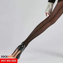 Women's Back-Stripe Shaping Pantyhose, High-Elastic Stretch Material, Slimming & Comfortable Tights, Versatile Hosiery For Daily Wear, Can Double As Socks Or Lingerie - 1對黑色 - 查看 7