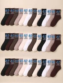 4雙隨機顏色6-7歲兒童襪，男嬰襪，運動跑步運動襪，返校學生襪 - 彩色 - 查看 4