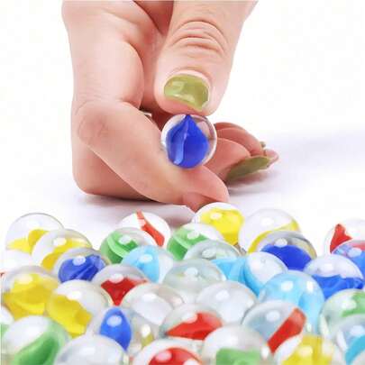 12pcs/100pcs Colorful Glass Marbles - Vibrant Decorations For Children & Home, Suitable For Creative Play, Christmas Decorations ,Ideal For Vase Filler, Random Color For Aquarium Landscaping, Suitable For Pinball Games, Perfect Party Favors Home Decor Room Decor Flower Vase Glass Vase