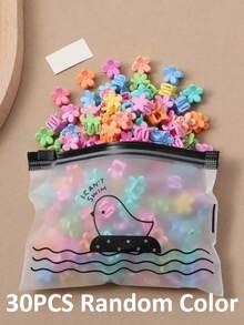 30pcs Colorful Small Hair Clips For Women, Cute Flower Hair Clips, Modern Color Small Clips, Butterfly Clips, Bangs Clips, Random Colors - Multicolor - View 8