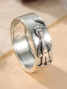 Anillos de pareja de cobre artesanales vintage, anillos conmemorativos, anillos de regalo, anillos de boda bohemios - Plateado - Ver 10