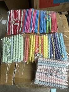 1/18/20个螺旋卷发器，DIY造型工具，免加热螺旋卷发器，适用于各种发型和尺寸，美妆工具套装，女士配饰礼品，睡眠卷发工具，免加热卷发工具，适用于普通发质，欧美简约大波浪睡眠卷发器 - 多色 - 查看 10