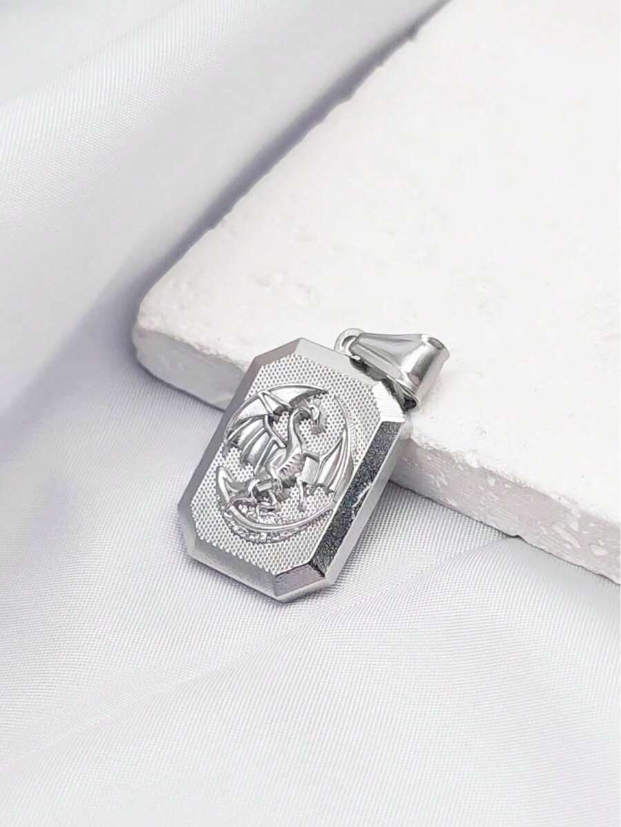 1 chiếc dây chuyền mặt dây hình rồng phong cách Bohemian, thích hợp để đeo hàng ngày. - Bạc - Xem 1