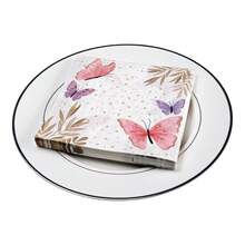 IOOJA 20/50Pcs 2ply Unfolded Size 33*33cm Butterfly Leaf Print Party Napkins Disposable Napkins Suitable For Theme Parties Designed For Lively Parties Essential For Company Team Building And Friends Gatherings - Multicolor - View 7