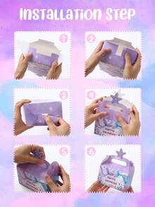 4个美人鱼主题生日礼盒，糖果盒，美人鱼尾巴图案生日派对礼盒，糖果盒，一周岁生日派对礼品包装盒，婴儿派对回礼盒，零食盒，巧克力饼干烘焙盒，美人鱼生日派对装饰，美人鱼派对礼品包装用品，派对桌面装饰，一周岁生日派对用品，婴儿派对装饰，生日礼物，婴儿派对礼物 - 美人魚 - 查看 8