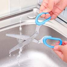 Juego de 5 tijeras para hierbas - Tijeras de cocina resistentes con cepillo de limpieza, tijeras de cocina multiusos de acero inoxidable, diseño ergonómico de doble mano para zurdos y diestros, adecuadas para uso diario y como regalo, disponibles en verde y azul - Multicolor - Ver 9
