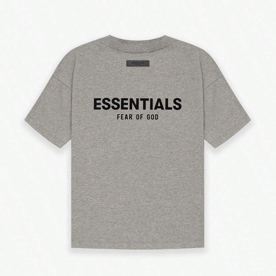 Essentials SS22 Oversized Crewneck T-Shirt | Men's Flocked Logo Short Sleeve Tee, Soft Cotton Summer Basic For Unisex Styling - DARK OATMEAL - View 1