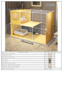 Movable Cat Cage For Indoor Home Use, Suitable For 1 Bedroom 1 Living Room 1 Bathroom, Cat House, Dog Cage, Space-Saving - Multicolor - View 15