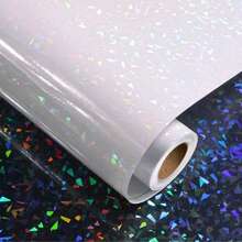 1 Roll Self-Adhesive Cold Lamination Film, Holographic Sticker Self-Adhesive Lamination Film, Transparent Cold Press Vinyl Craft, No Heating Or Laminator Required, Suitable For School And Office, Handmade DIY - 21cm Wide - View 1
