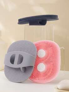 Flocked Bath Brush, Soft Bristle Shower Brush, Easy Scrub Silicone Bathroom Brush - Bath Brush - View 1